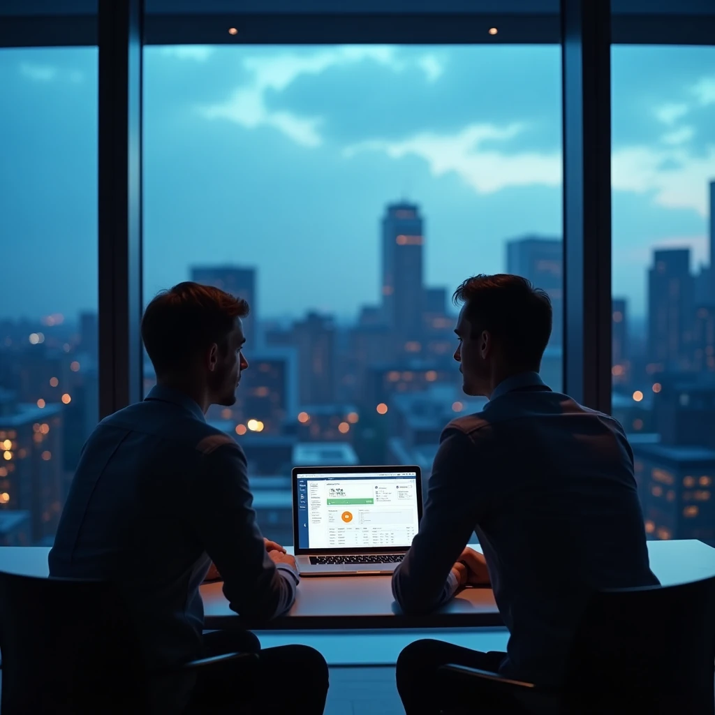 An App Web Dev engineer walking through a security configuration review with a Manchester business owner