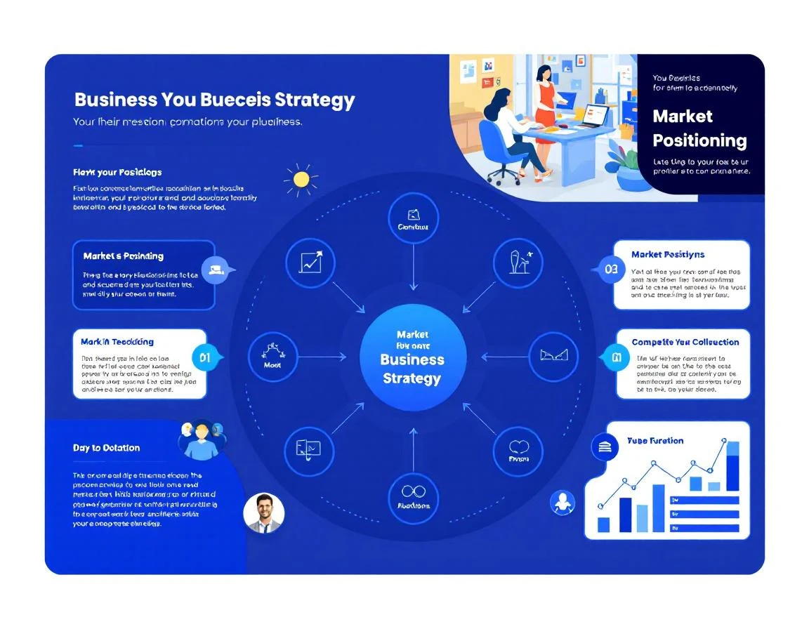 Strategic business planning diagram with competitive analysis visualization